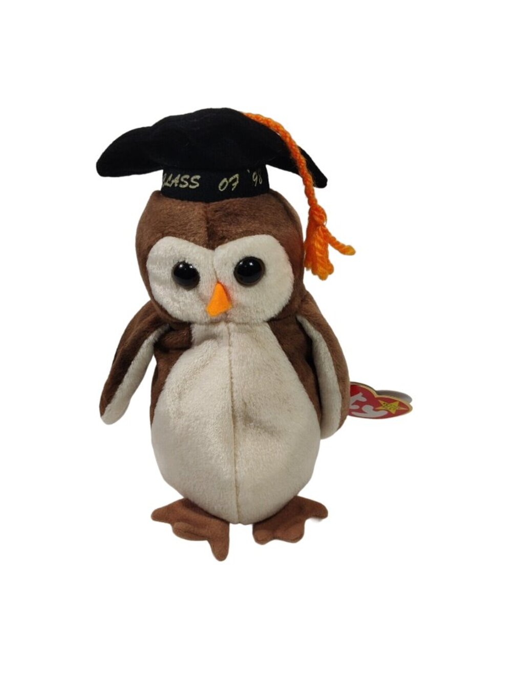Vintage Ty Beanie Babies Wise Owl Class of 1998 Plush Stuffed Animal Graduation